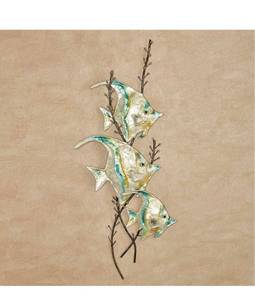 lot 1073 image: Jewels of The Sea Wall Sculpture Ivory - Handcrafted - Metal Art Decor - Coastal Style - Nautical Ocean Theme - Beach Decorations for Bedroom, Bathroom, Living Room - 31 Inches High