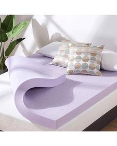 lot 1093 image: Mellow 4 Inch Ventilated Memory Foam Mattress Topper, Soothing Lavender Infusion, CertiPUR-US Certified, Full