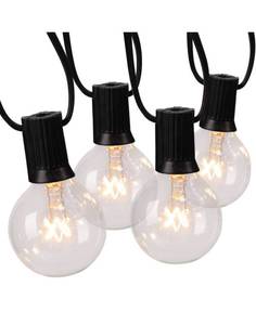 lot 1096 image: Brightown Outdoor String Lights Patio Lights 100Ft G40 Hanging Lights with 104 5W Edison Bulbs(4 Spare), Backyard Porch Decor, C7E12 Socket
