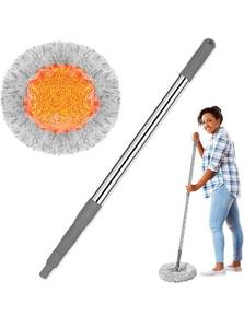 lot 1090 image: TIMIVO Dust Mop, Microfiber Mops for Floor Cleaning, with Hight Adjustable Handle and 1 Washable Mops Pad, Wet & Dry Floor Cleaning Mop.