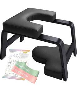 lot 1130 image: Restrial Life Yoga Inversion Bench- Headstand Bench for Home & Gym, Relieve Stress, Strengthen Core, Improve Sleep & Digestion