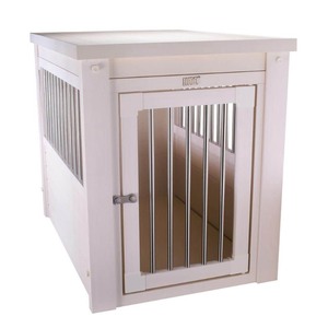 lot 501 image: ECOFLEX� Dog Crate End Table - Antique White Small