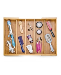 lot 508 image: Seville Classics Bamboo Expandable 5 Large Compartment, Cutlery Drawer Tray Organizer