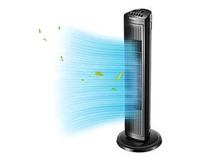 lot 514 image: pelonis 30 inch oscillating tower fan with 3 speed settings and auto-off timer, standing fan pft28a2bbb, black