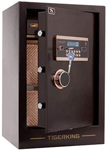 lot 522 image: TIGERKING Burglary Digital Security Safe Box for Home Office Double Safety Key Lock and Password Safes 3.47 Cubic Feet