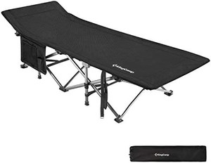 lot 711 image: KingCamp Folding Camping Cot, Heavy Duty Adults Portable and Lightweight Cots