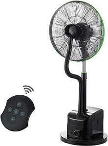 lot 713 image: Simple Deluxe 18 Inch Misting fan Adjustable height Oscillating Cooling Pedestal fan with Remote Control
