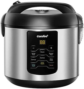 lot 821 image: COMFEE Rice Cooker, 6-in-1 Stainless Steel Multi Cooker, Slow Cooker, Steamer, Saute, and Warmer, 2 QT