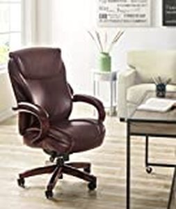 lot 830 image: La-Z-Boy - Air Bonded Leather Executive Chair - Coffee Brown