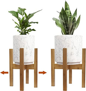 lot 906 image: Plant Stand for Indoor Plants and outdoor��Adjustable Bamboo Plant Stand Indoor Plant Holder Rack for Living Room ,Fits 8- 12 Inch Pots - Floor, Corner Flower Vase Holder (Brown)