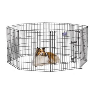 lot 916 image: MidWest Homes For Pets Ultra-Durable Pet Playpen 48 Camo Green, 24 W x 30 H