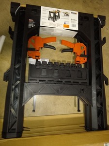 lot 919 image: WORX WX065 Clamping Sawhorses with Bar Clamps