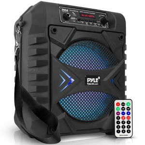 lot 932 image: 8���� Bluetooth Portable PA Speaker - Portable PA & Karaoke Party Audio Speaker with Built-in Rechargeable Battery, Flashing Party Lights, MP3USB FM Radio (300 Watt MAX)