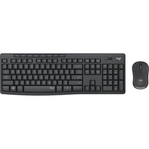 lot 1011 image: Logitech - MK295 Full-size Wireless Membrane Keyboard and Mouse Bundle - Graphite