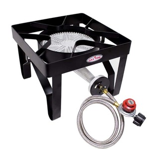 lot 1013 image: Gas One Propane Single Burner 200,000BTU Heavey Duty - 0-20 PSI Adjustable Regulator and Hose Camp Stove