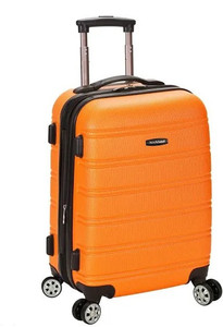 lot 1020 image: Rockland Melbourne Hardside Expandable Spinner Wheel Luggage, Orange, Carry-On 20-Inch