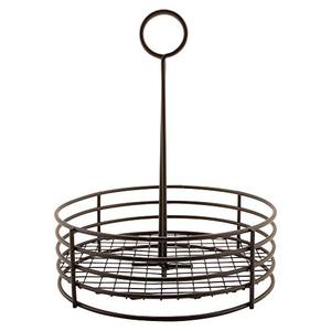 lot 1023 image: G.E.T. Enterprises Black Round Stainless Steel Condiment Caddy Iron Teflon Coated Table Caddies Collection 4-31850 (Pack of 1)