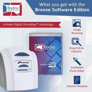 lot 1024 image: Magicard Pronto ID Card Printer & Complete Supplies Package with Bodno ID Software - Bronze Edition