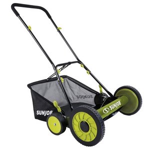 lot 1029 image: Sun Joe - MJ501M Manual Reel Mower w Grass Catcher  18 inch - Green