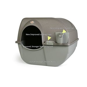lot 1112 image: Omega Paw NRA15-1 Improved Roll n Clean Self Cleaning Litter Box Regular Pewter