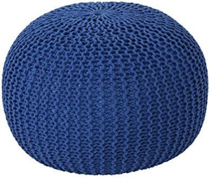 lot 1117 image: Christopher Knight Home Belle Knitted Cotton Pouf, Navy