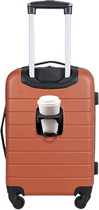 lot 1119 image: Wrangler Smart Luggage Set with Cup Holder and USB Port, Burnt Orange, 20-Inch Carry-On