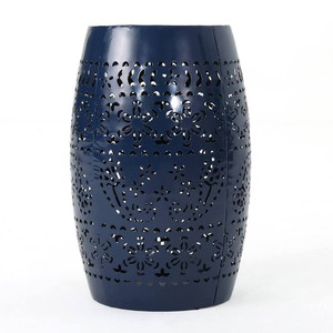 lot 1125 image: Christopher Knight Home Ruby Outdoor 12 Iron Side Table, Dark Blue