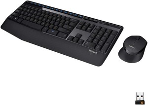 lot 1222 image: Logitech MK345 Wireless Combo Full-Sized Keyboard with Palm Rest and Comfortable Right-Handed Mouse, 2.4 GHz Wireless USB Receiver, Compatible with PC, Laptop