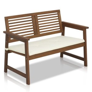 lot 1320 image: Furinno Tioman Outdoor Durable Hardwood Bench - Brown and Beige