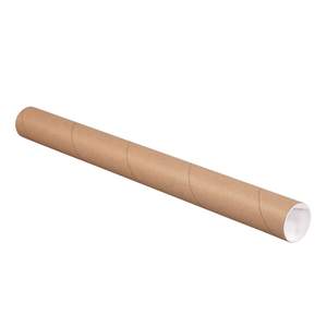 lot 1321 image: Box Partners Mailing Tubes with Caps 2 x 24 Kraft 6Case P2024KRP6