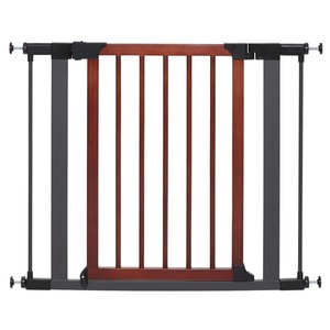 lot 1334 image: Mid West� Steel Pet Gate with Decorative Wood Door 29 Inch