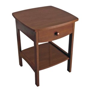 lot 1349 image: Winsome Wood Claire Curved Accent Table, Nightstand, Walnut Finish