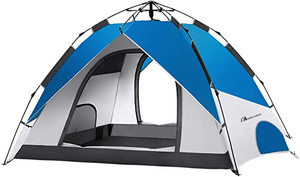 lot 1350 image: MOON LENCE Pop Up Tent Family Camping Tent 4 Person Tent Portable Instant Tent Automatic Tent Waterproof Windproof for Camping Hiking Mountaineering