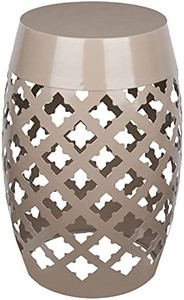 lot 2118 image: Vipush Outdoor Lace Cut Iron Side Table