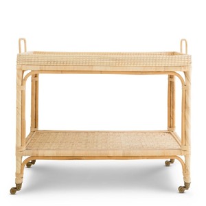 lot 2132 image: Creative Co-Op Rattan Bar Cart