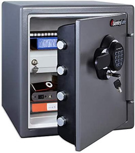 lot 2134 image: SentrySafe SFW123GDC Fireproof Waterproof Safe with Digital Keypad, 1.23 Cubic Feet, Gun Metal Gray