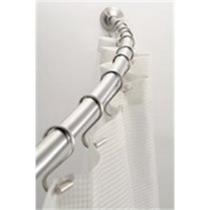 lot 2135 image: Interdesign 78970 41 - 72 Brushed Stainless Steel Curved Shower Curtain Rod