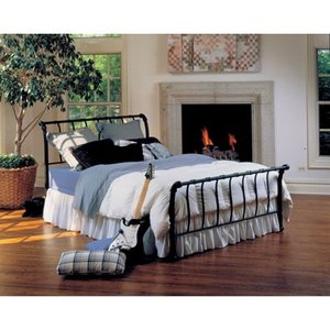 lot 2204 image: Hillsdale Janis Queen Metal Sleigh Bed, Black