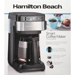 lot 3107 image: Hamilton Beach - Smart 12-Cup Programmable Coffee Maker, Alexa Certified - Black
