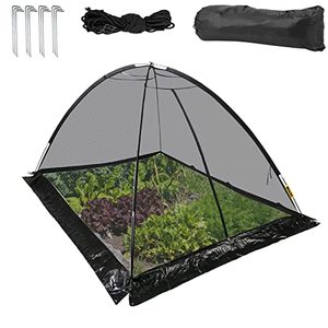 lot 3110 image: Happybuy Pond Cover Dome, 13x17 FT Garden Pond Net, 12 inch Mesh Dome Pond Net Covers with Zipper and Wind Rope, Black Nylon Pond Netting for Pond Pool and Garden to Keep Out Leaves Debris and Animal