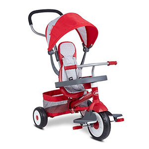 lot 3117 image: Radio Flyer 4-in-1 Stroll N Trike, Toddler Trike, Red Ages 1-5