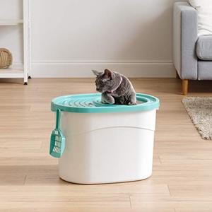 lot 3134 image: IRIS USA Top Entry Cat Litter Box with Cat Litter Scoop