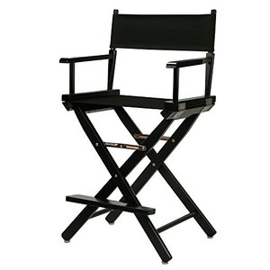 lot 3212 image: Casual Home 24 Directors Chair Black Frame-with Black Canvas, Counter Height