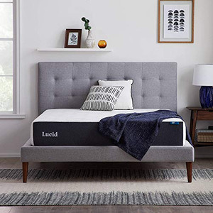 lot 3228 image: LUCID 10 Inch 2020 Gel Memory Foam Mattress - Medium Plush Feel - CertiPUR-US Certified - Hypoallergenic Bamboo Charcoal, Twin