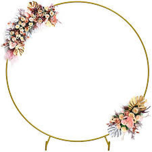 lot 3302 image: Fomcet 7.2FT Gold Round Backdrop Stand Metal Circle Wedding Arch Balloon Arch Kit Floral Frame for Anniversary Birthday Party Graduation Photo Background Decoration Rust Resistant Stable Stands
