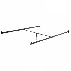 lot 3309 image: Malouf Structures Hook-in Metal Bed Rail System with Center Bar, One Size , Black