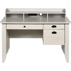 lot 2108 image: OneSpace - Executive Computer Desk - White Oak