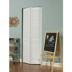 lot 2126 image: Seabrooke PVC Louvered Bifold Door White