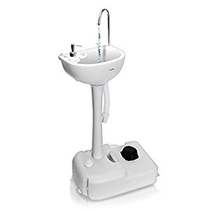 lot 2983 image: SereneLife Portable Camping Sink w Towel Holder &amp Soap Dispenser