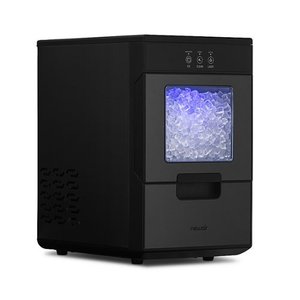 lot 2908 image: NewAir - 44lb. Nugget Countertop Ice Maker with Self-Cleaning Function - Black Stainless Steel - Retail $549.99